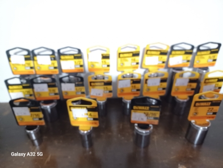 20 Piece Set Of  Dewalt 12 Sockets