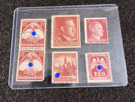 German WW2 Stamps Swastikas Covere