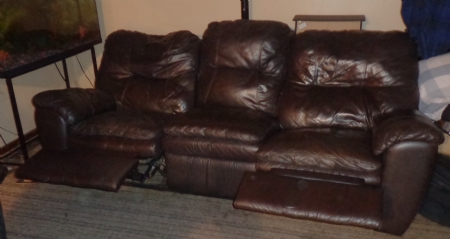 DUAL RECLINING LEATHER COUCH
