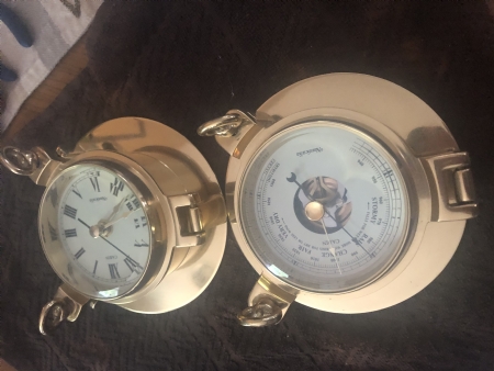 Brass Clock  Barometer