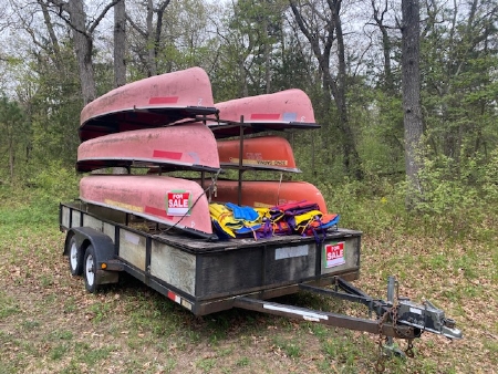 Trailer and canoes