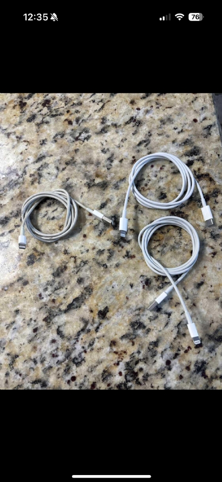 Apple iPhone charging cables