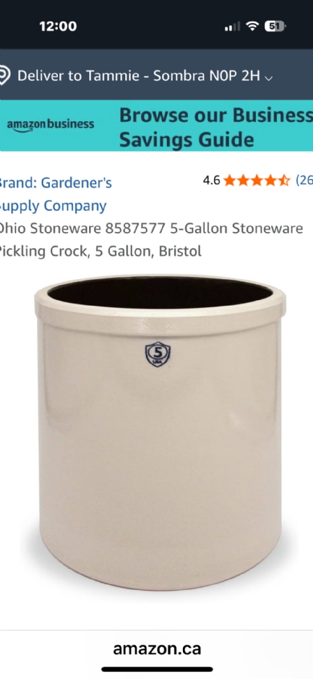 Wanted Pickling Crock