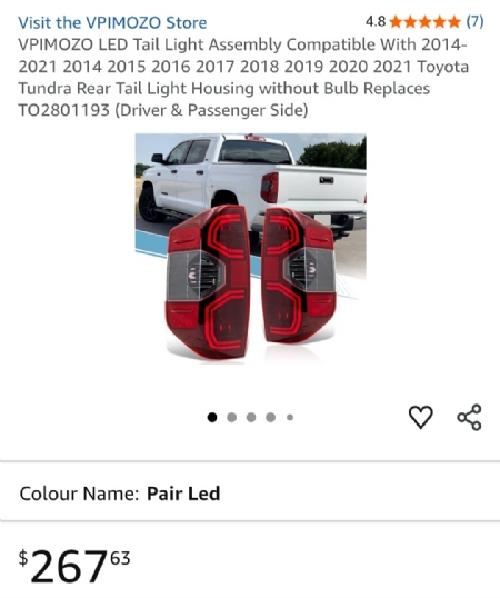 New LED taillights 2014-2021 Tundra